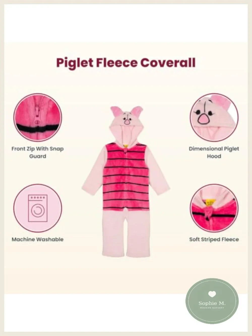 Disney Winnie the Pooh Fleece Hooded Coverall Kids Costume